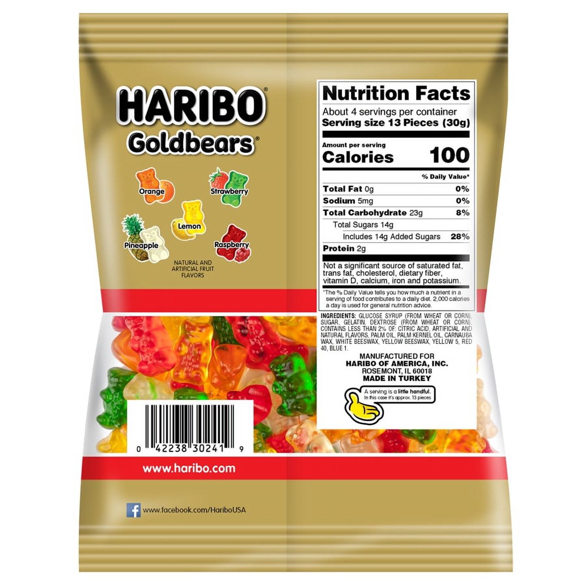 미국직구 HARIBO Goldbears 젤리 113g 2팩 / HARIBO Goldbears Gummy Bears Original Assorted Fruit Fl 4