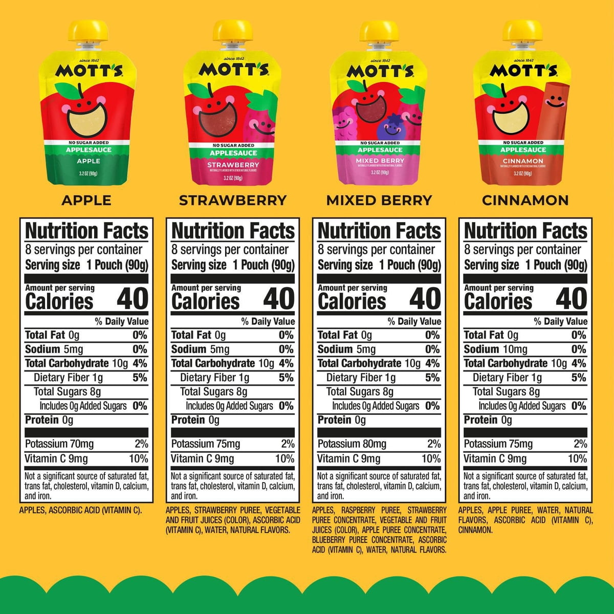 미국직구 Mott's No Sugar 91g 32팩 / Mott's No Sugar Added Applesauce Variety Pack, 91g, 32 ct. 7