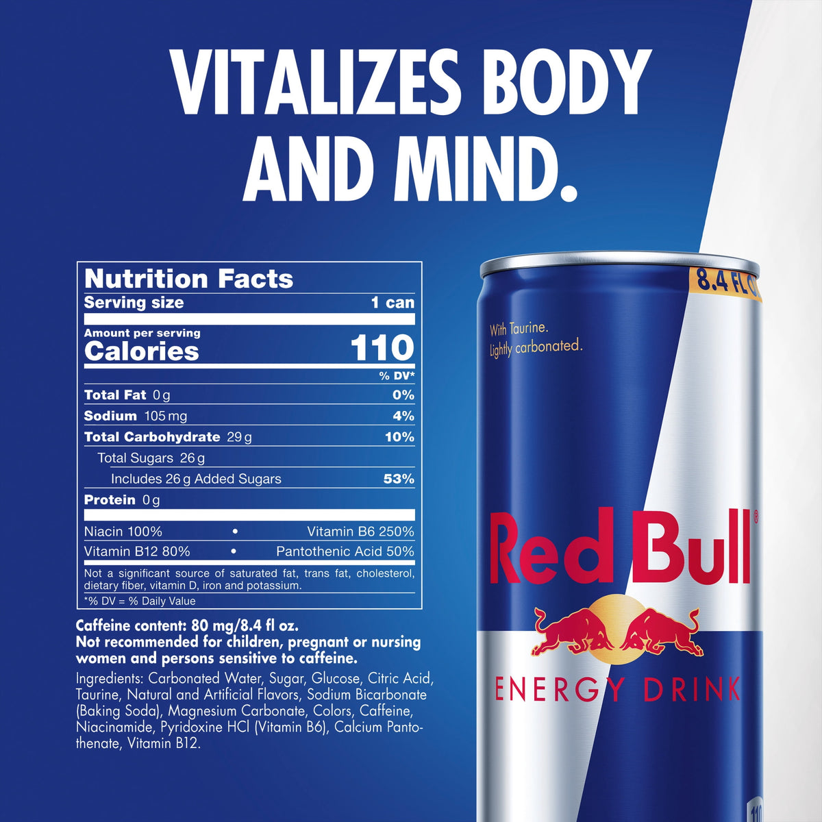 미국직구 레드불 Energy Drink, 8.4 fl. oz., 6 Packs of 4 Cans, 80mg Caffeine, Taurine & B Vitamins