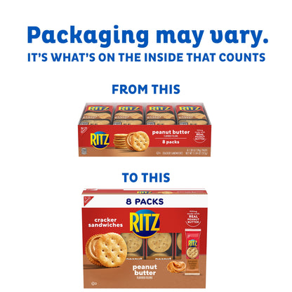 미국직구 리츠 Peanut Butter Sandwich Crackers, Lunch Snacks, 1.38 oz Snack Pack
