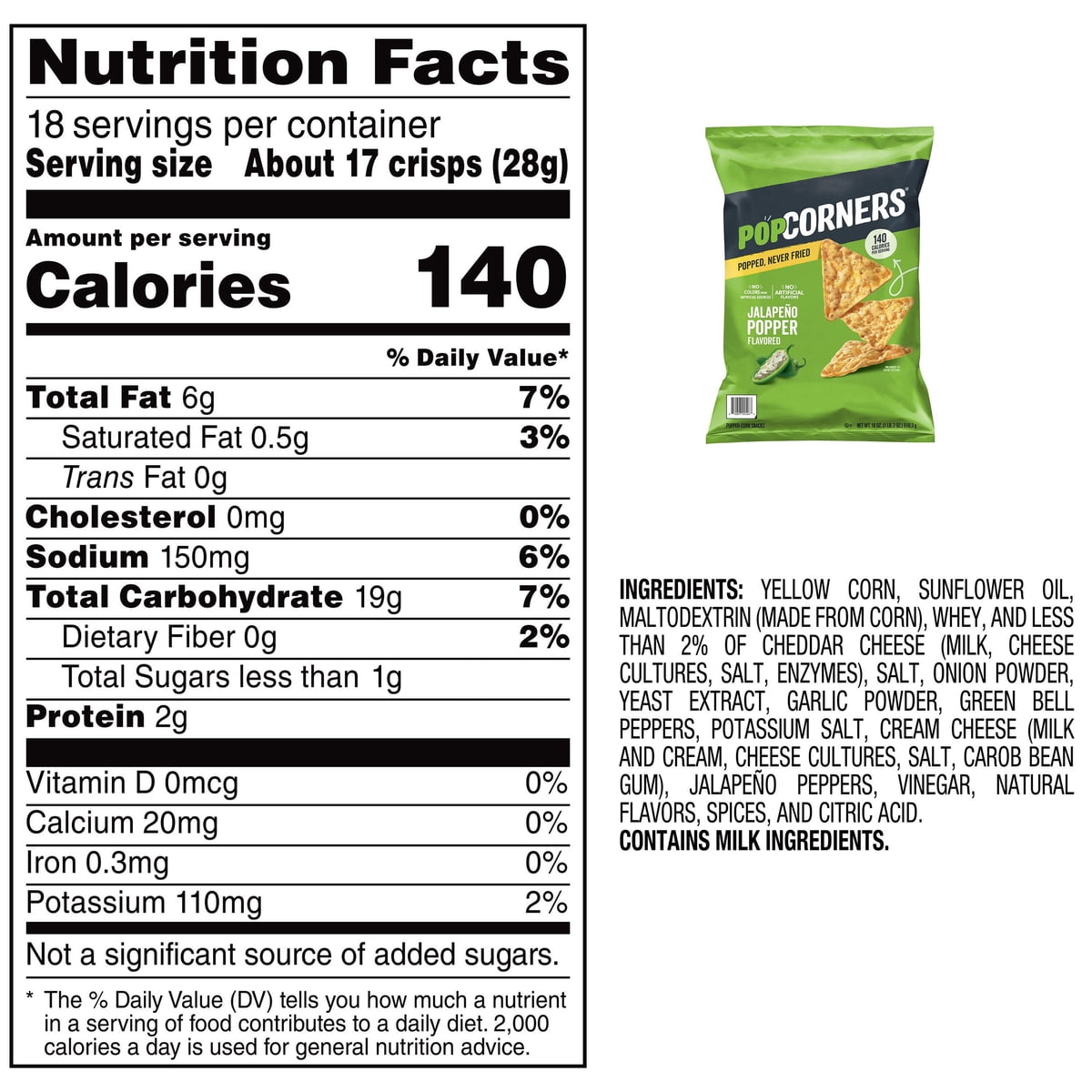 미국직구 PopCorners Jalapeno Popper 510g / PopCorners Jalapeno Popper Chips, 510g 2