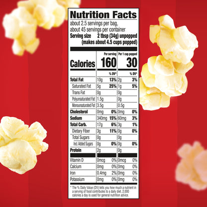 미국직구 오빌 ’s Microwave Popcorn, Movie Theater Butter Flavor, 3 oz., 18-Count