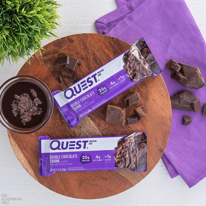 미국직구 퀘스트 Protein Bar, Double Chocolate Chunk, High Protein, Gluten-Free, 12 Count