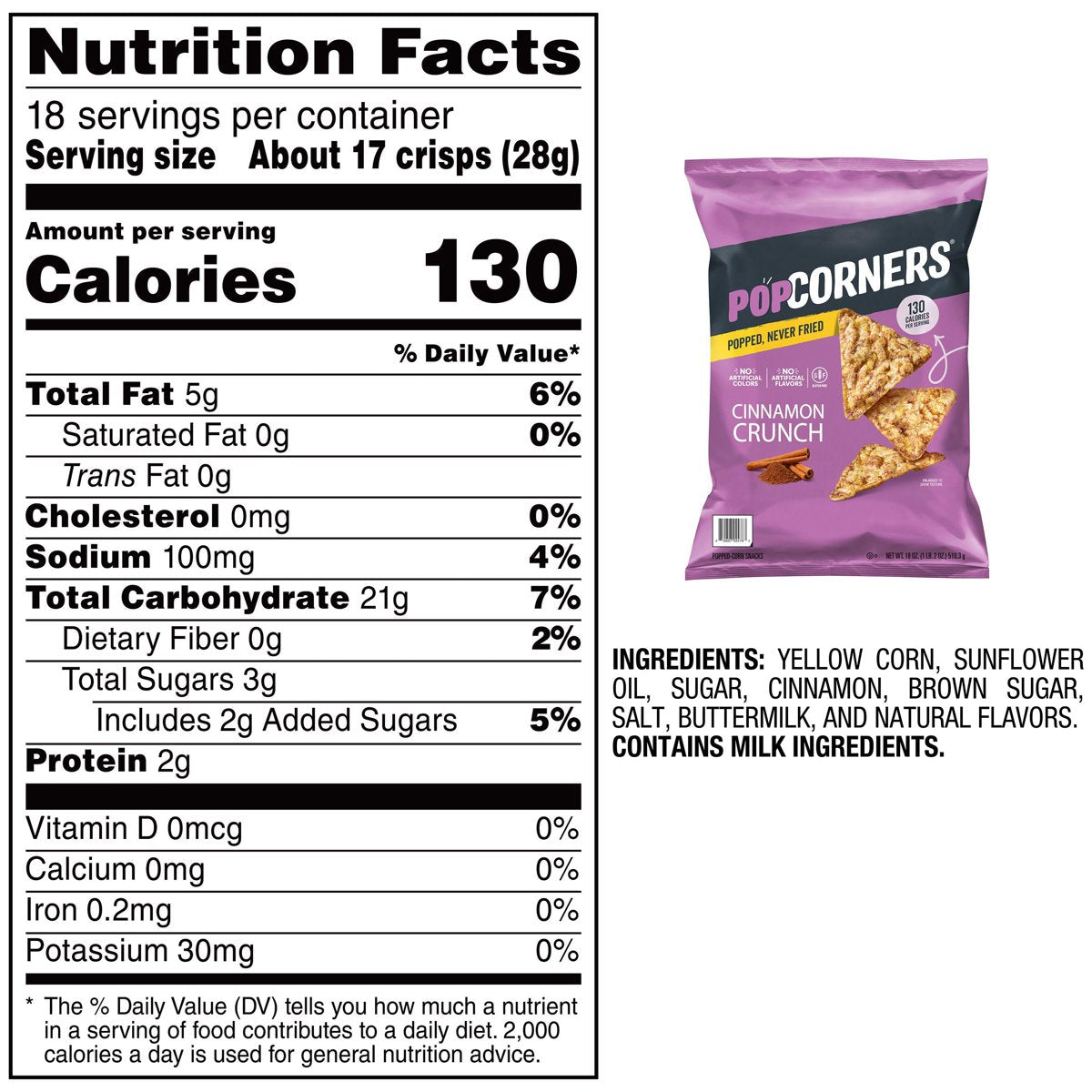 미국직구 PopCorners Cinnamon Crunch 510g / PopCorners Cinnamon Crunch Popped-Corn Snack, 510g 2