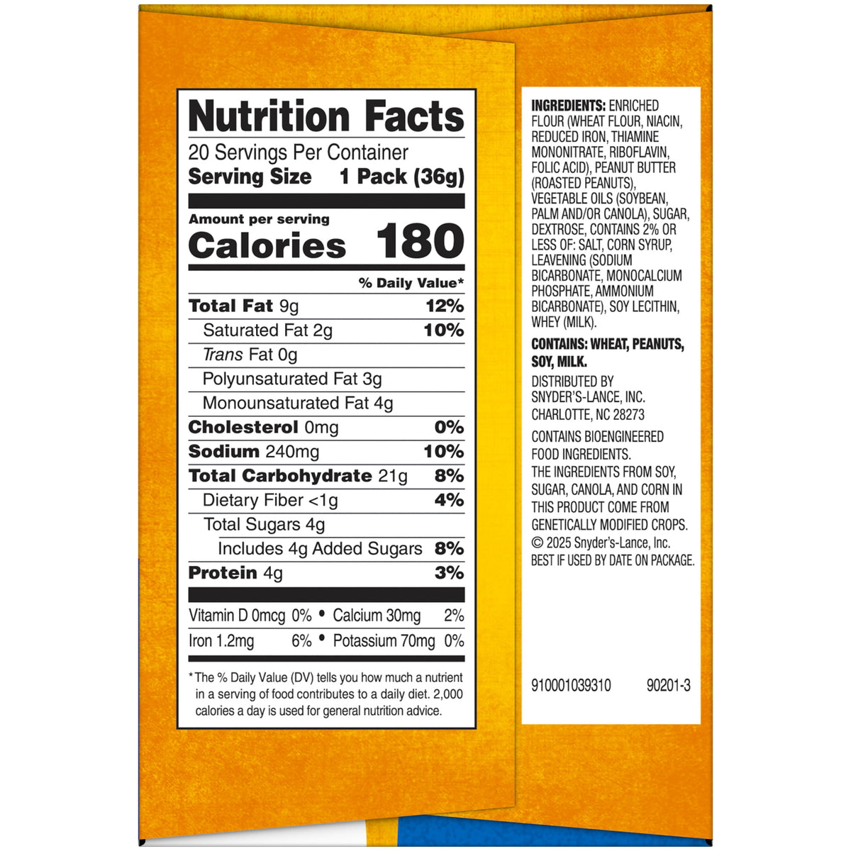 미국직구 랜스 Toasty Peanut Butter, 20 Count 1.29 oz