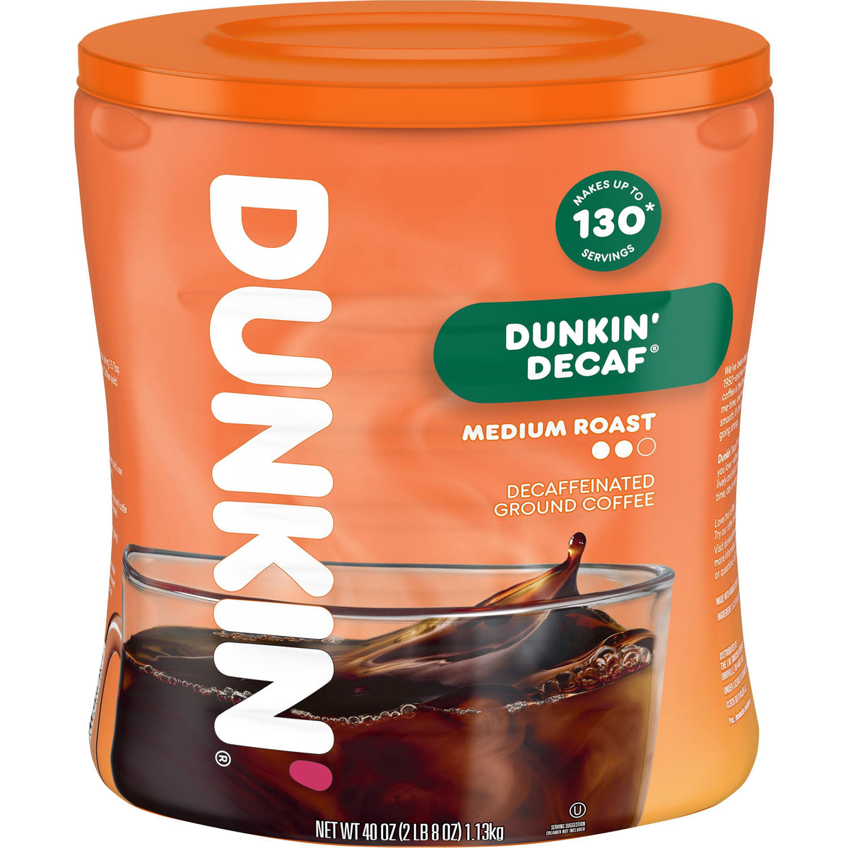 미국직구 Dunkin' Decaffeinated Medium 커피 1.1kg / Dunkin' Decaffeinated Medium Roast Ground Coffee, 1.1kg 1