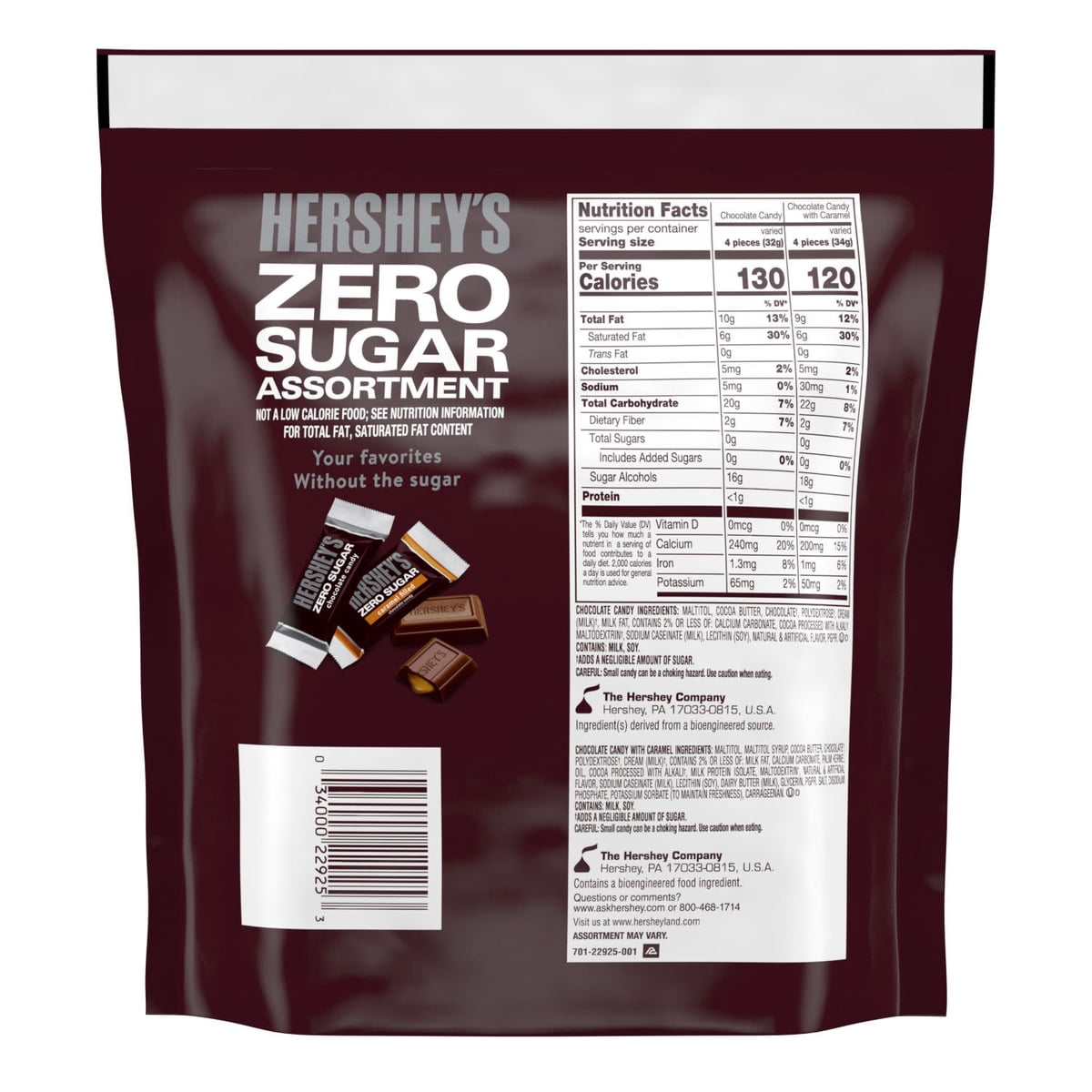 미국직구 Hershey's Zero Sugar 초콜릿 439g / Hershey's Zero Sugar Assorted Chocolate Candy, Bag 43 3