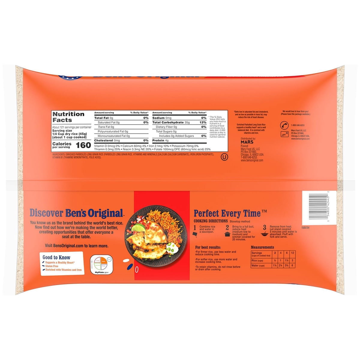 미국직구 Ben's / Ben's Original Enriched Long Grain White Parboiled Rice, 12 lbs. 5