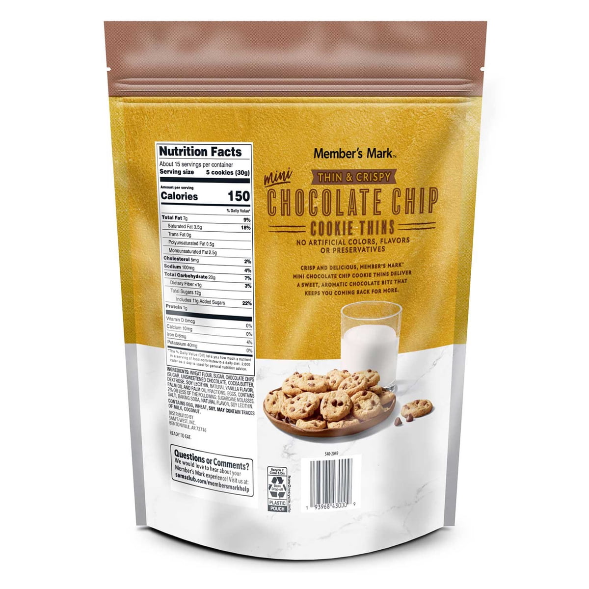 미국직구 멤버스마크 초콜릿 454g / Member's Mark Chocolate Chip Cookie Thins, 454g 5