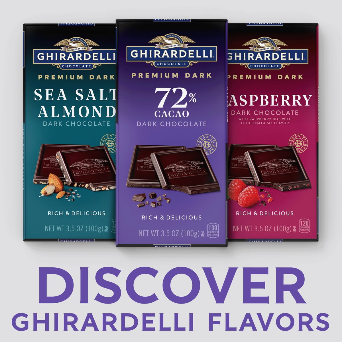 미국직구 GHIRARDELLI 초콜릿 99g / GHIRARDELLI Premium Dark 72% Cacao Dark Chocolate Bar, 99g Bar 2