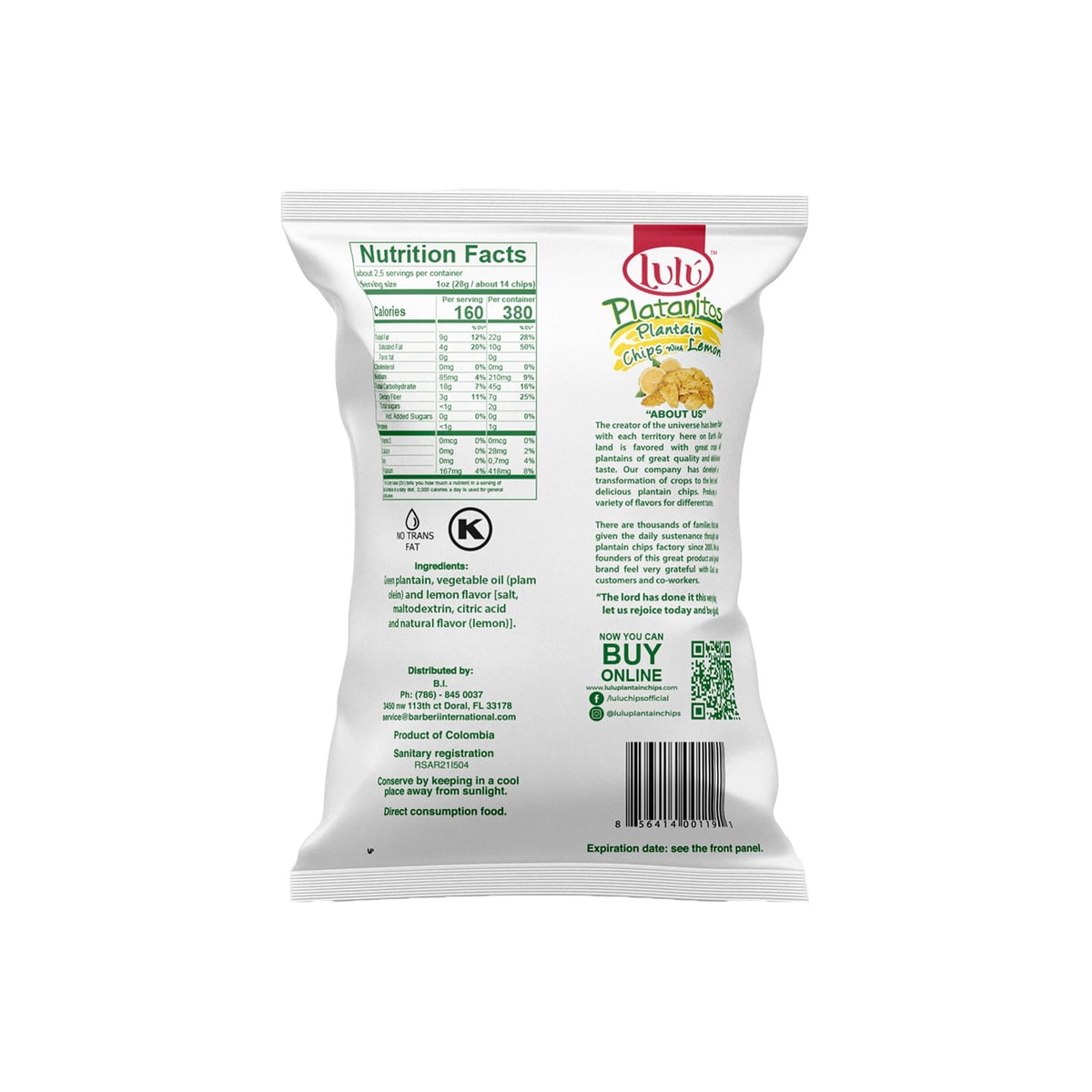 미국직구 Lulu Platanitios Lemon 71g / Lulu Platanitios Lemon Plantain Chips, 71g, 30 pk. 2