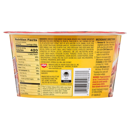 미국직구 닛신 Foods Hot & Spicy Ramen Noodle Soup, Fiery Beef Flavor, 3.28 oz Bowl, Shelf-Stable