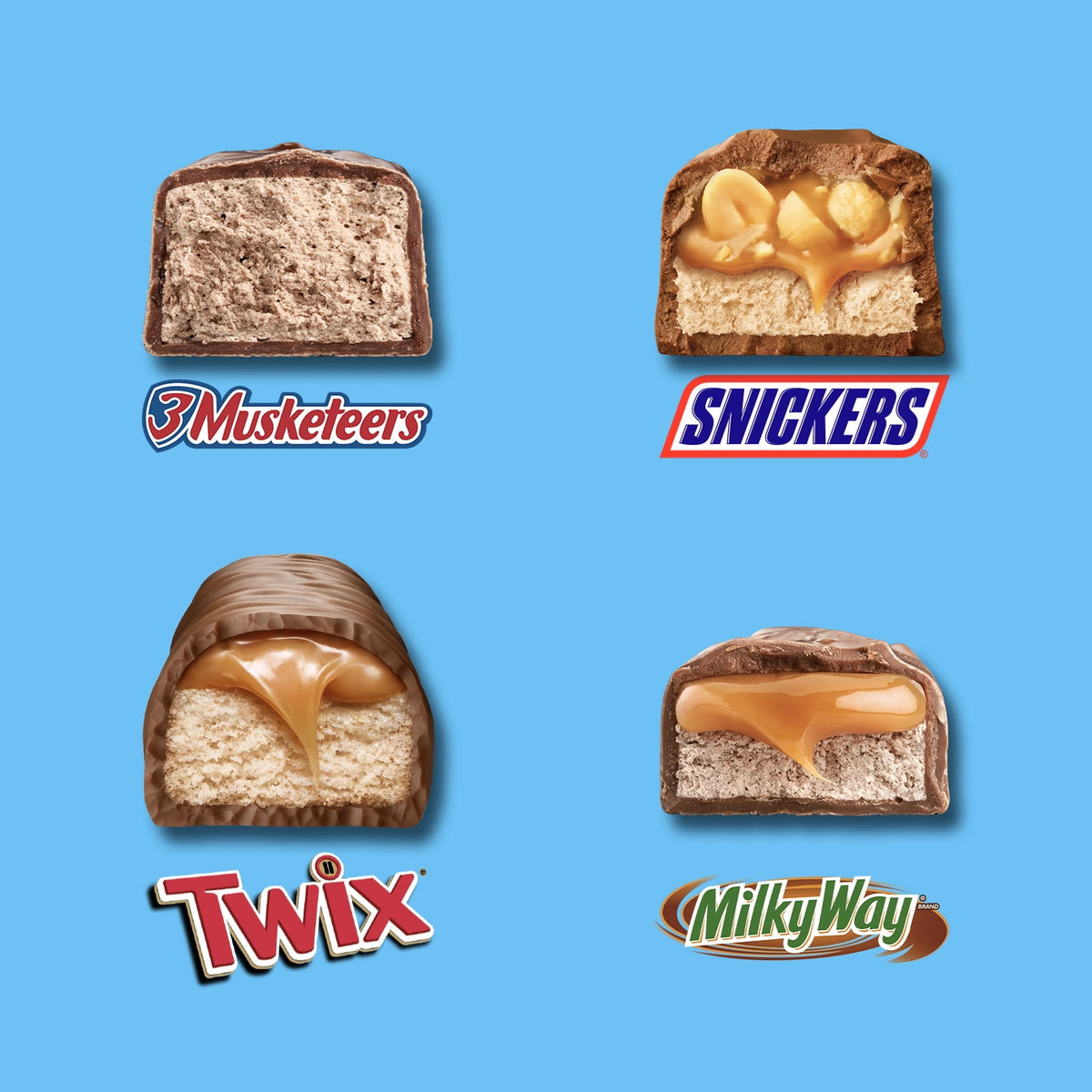미국직구 스니커즈 Mars Mixed , Twix, Milky Way, & 3 Musketeers Minis Chocolate Bars - 19.49 oz Bulk Bag