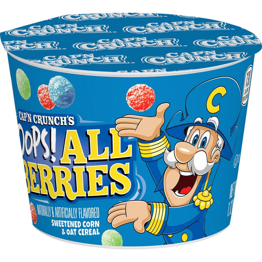 미국직구 Cap'n Crunch Sweetened 32g 2팩 / Cap'n Crunch Sweetened Corn & Oat Cereal Oops All Berries Break 1