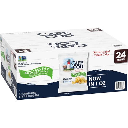 미국직구 Cape Cod 28g 24팩 / Cape Cod Original Less Fat Kettle Chips, Multi Pack, 28g, 24 ct. 1