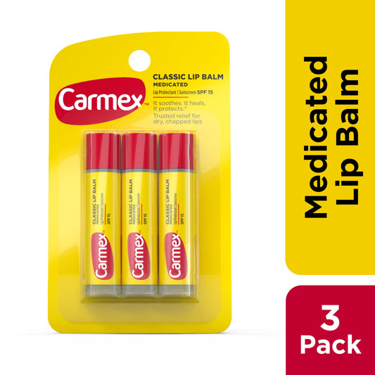 미국직구 Carmex 3팩 / Carmex Classic Moisturizing Medicated Lip Balm, 0.15 Ounce Stick (Pack 1