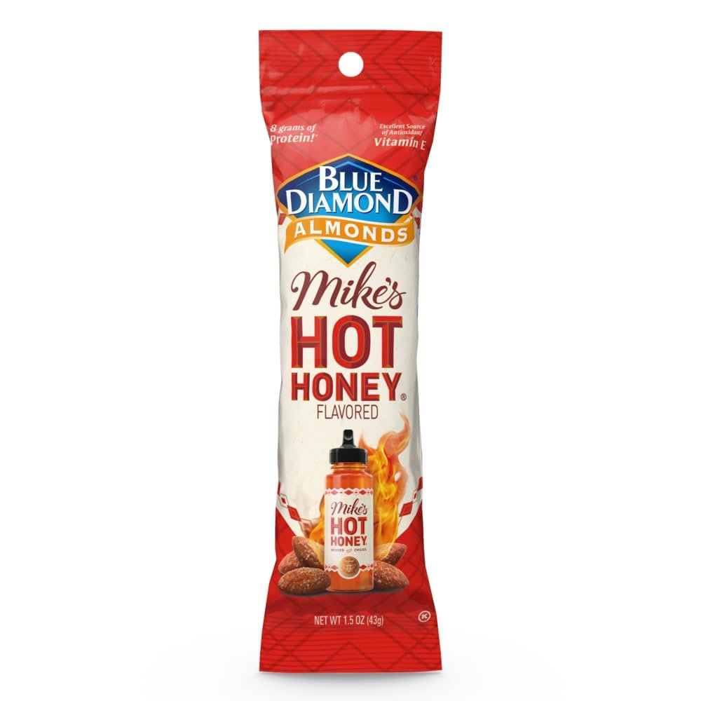미국직구 Blue Diamond Hot 견과 43g / Blue Diamond Hot Honey Chili Almonds, 12 Bags x 43g Each, w 3