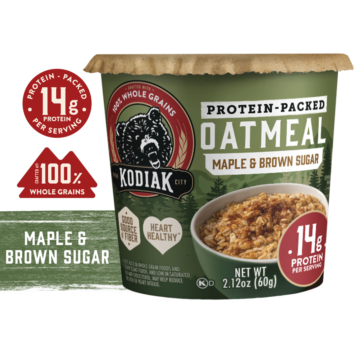 미국직구 Kodiak Protein-Packed Maple 60g 2팩 / Kodiak Protein-Packed Maple Brown Sugar Instant  4