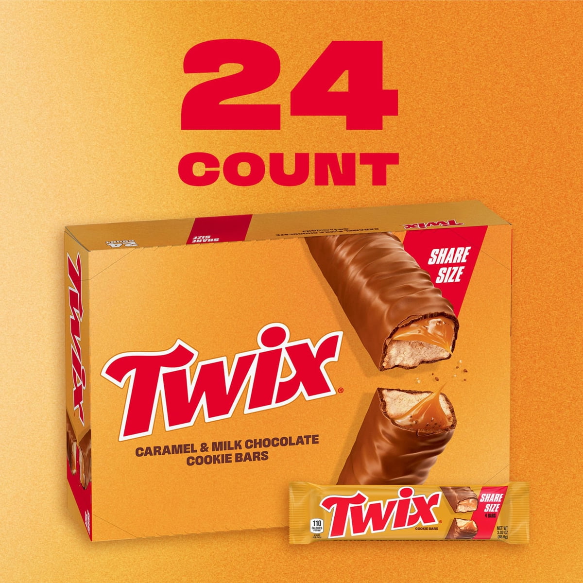미국직구 Twix Caramel 초콜릿 57g / Twix Caramel Cookie Chocolate Candy Bars Share Size 3 57g 24 p 4