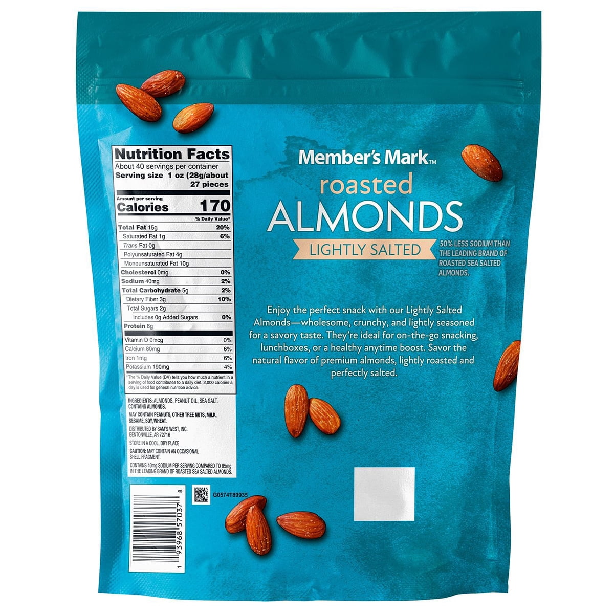 미국직구 멤버스마크 견과 1.1kg / Member's Mark Lightly Salted Roasted Almonds, 1.1kg 4