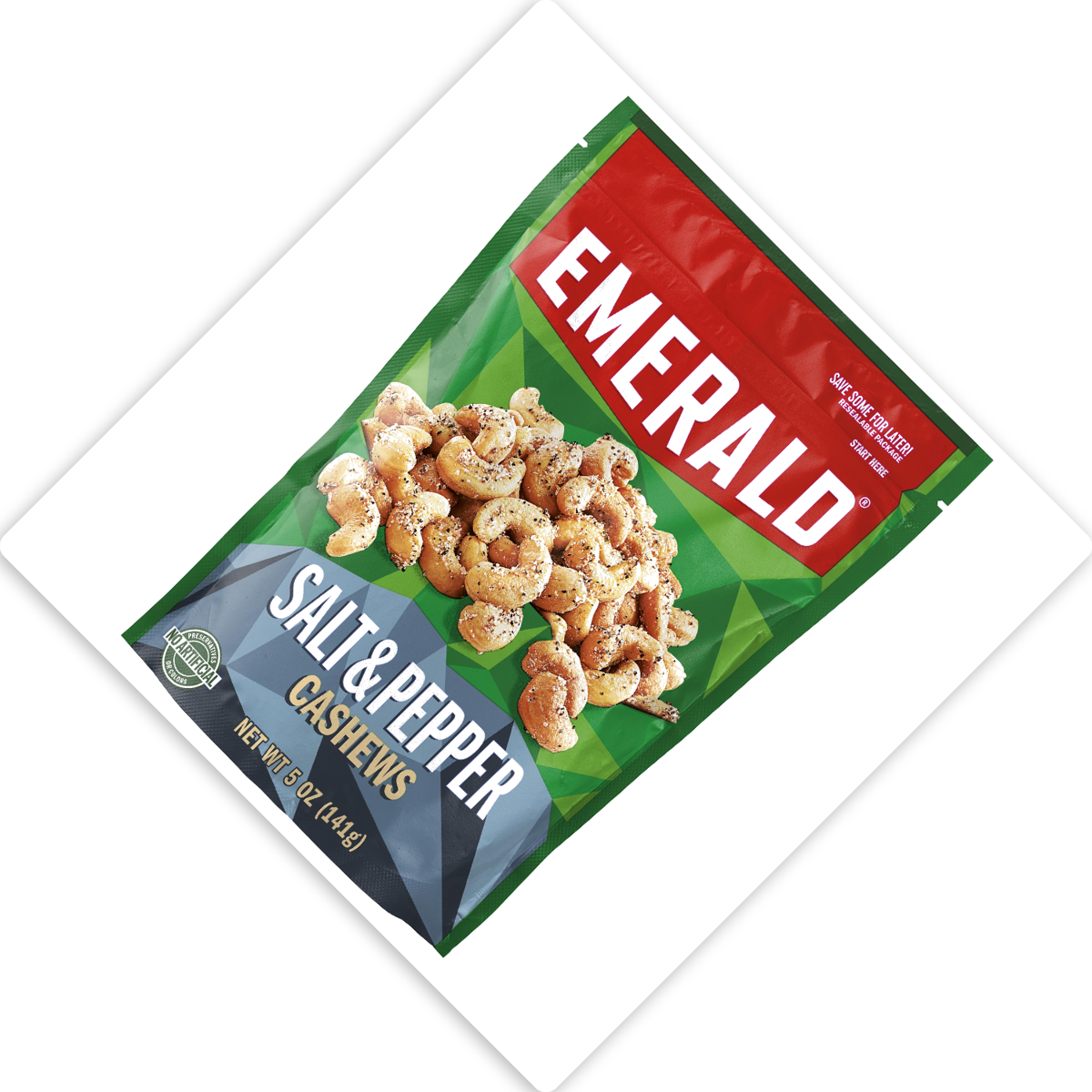 미국직구 Emerald Salt and 견과 142g / Emerald Salt and Pepper Cashews, 2 Bags x 142g Each, with  4