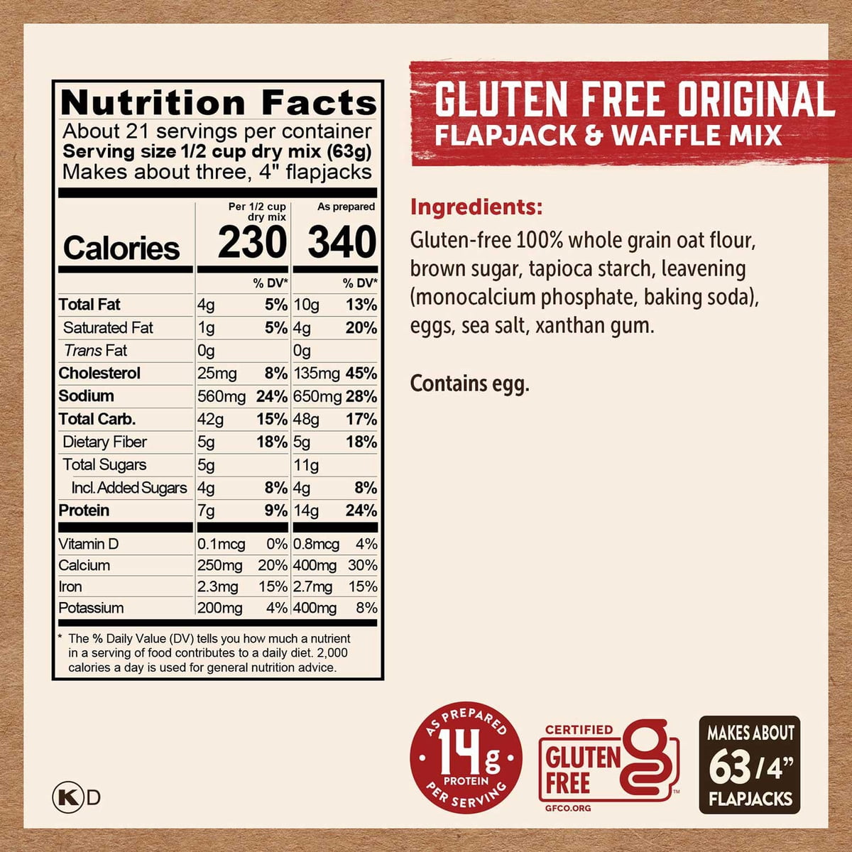 미국직구 Kodiak Gluten Free 1.4kg / Kodiak Gluten Free Flapjack & Waffle Mix, 1.4kg 2
