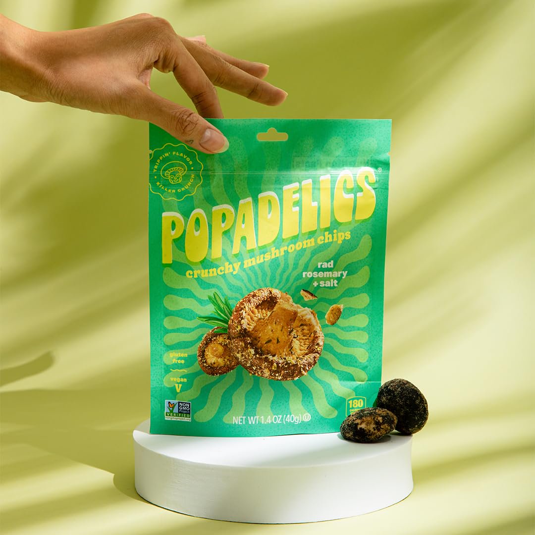 미국직구 Popadelics Rad Rosemary 6팩 / Popadelics Rad Rosemary & Salt Mushroom Chips, 1.4 Ounce 2