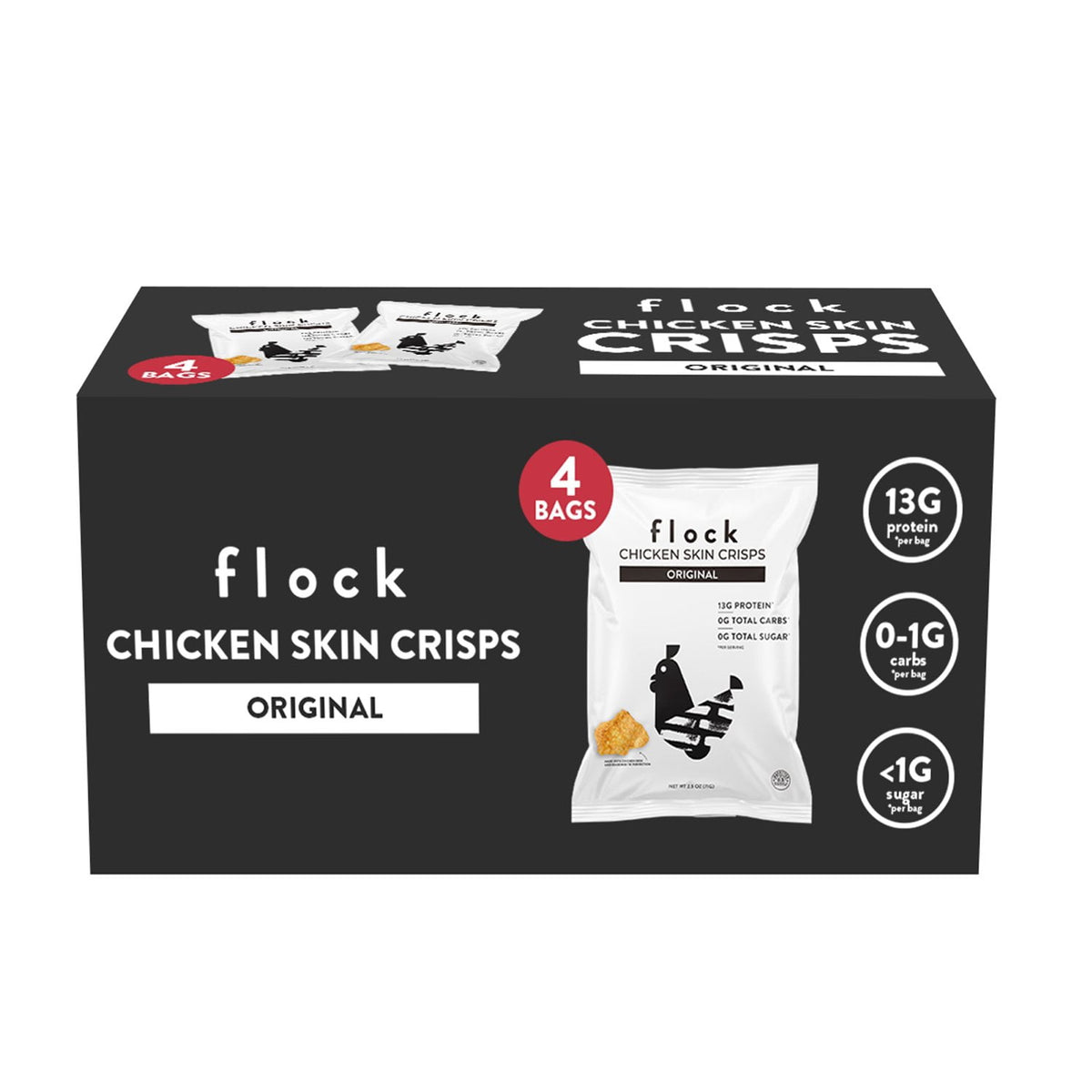 미국직구 Flock 71g / Flock 13g Chicken Skin Crisps Original, 71g, 4 pk. 1