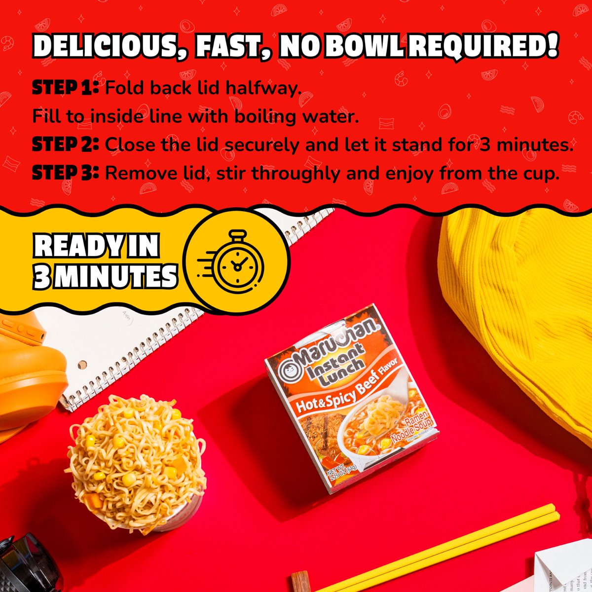 미국직구 Maruchan Instant Lunch 64g 2팩 / Maruchan Instant Lunch Hot & Spicy Beef Ramen Noodles 3