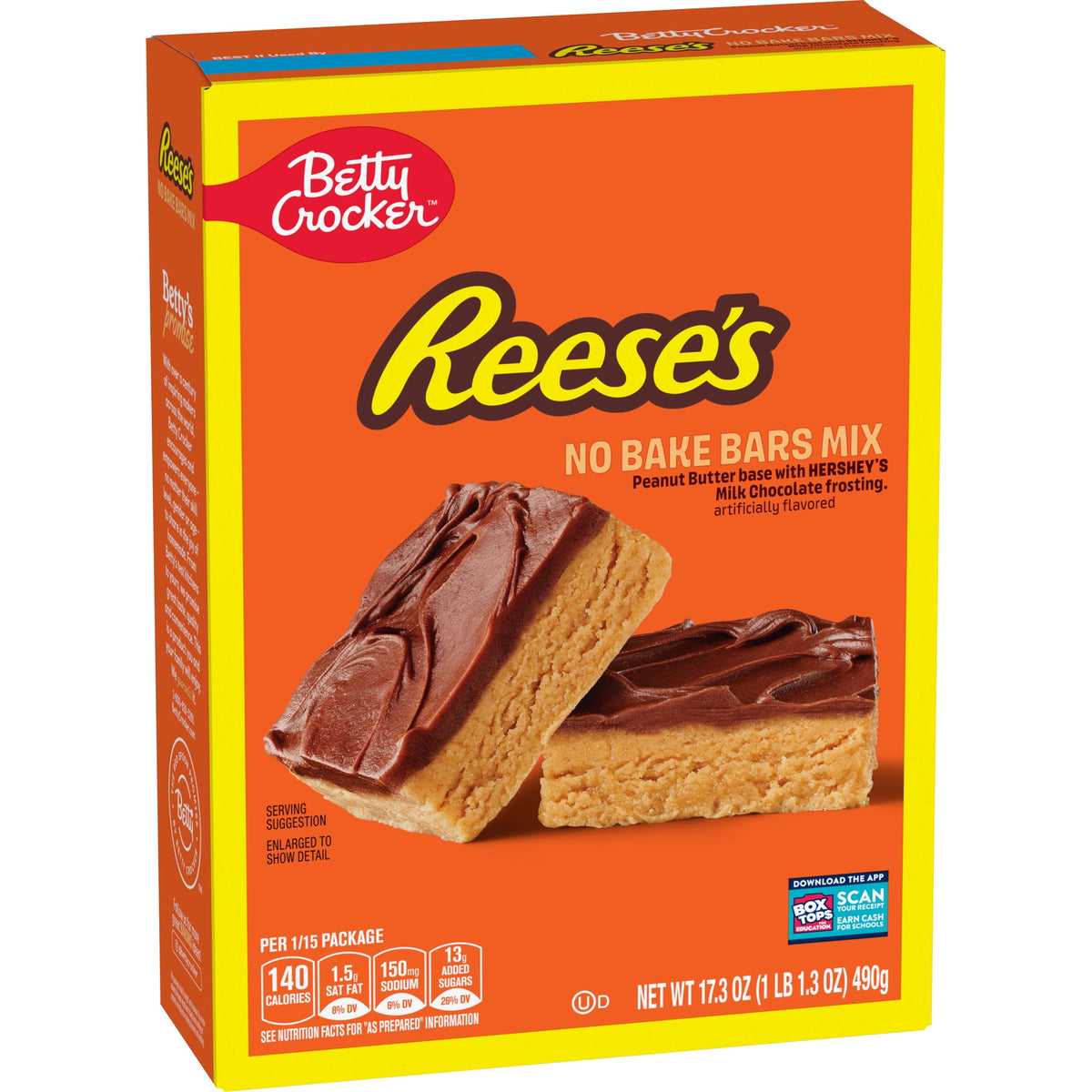 미국직구 베티크로커 REESE'S Peanut Butter No Bake Bars Mix With HERSHEY’S Frosting, 17.3 oz