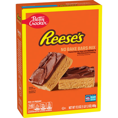 미국직구 베티크로커 REESE'S Peanut Butter No Bake Bars Mix With HERSHEY’S Frosting, 17.3 oz
