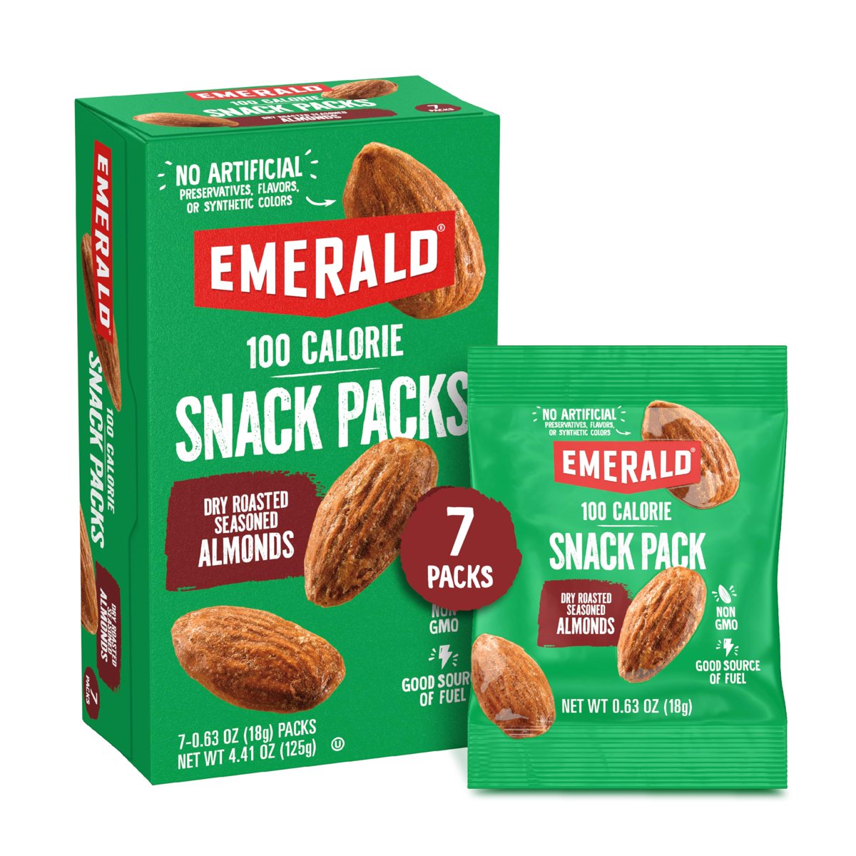 미국직구 Emerald Dry Roasted 견과 57g / Emerald Dry Roasted Almonds, 1 Box with 7 Counts, with B 4