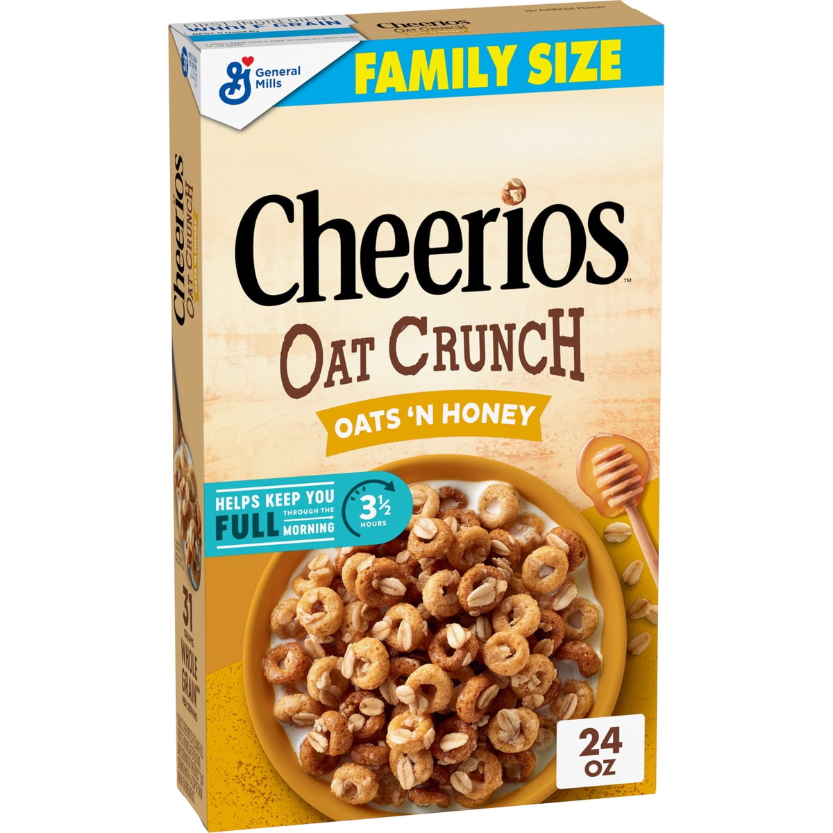 미국직구 Cheerios Oat Crunch 680g 2팩 / Cheerios Oat Crunch Oats 'N Honey Breakfast Cereal, Family Size,  1