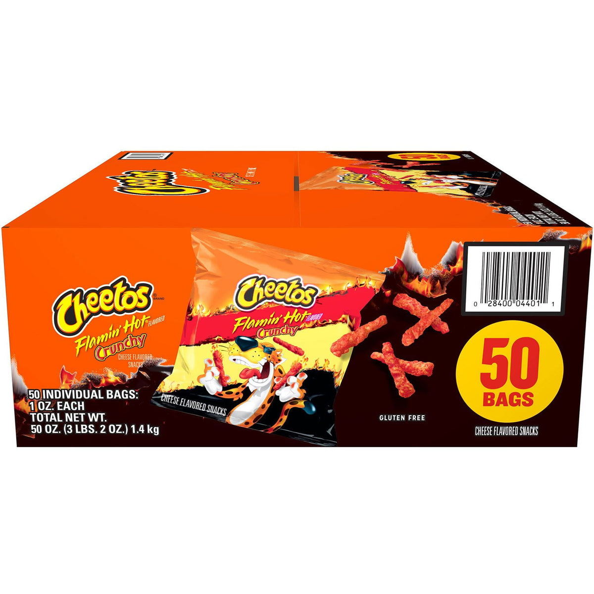 미국직구 Cheetos Flamin' Hot 28g / Cheetos Flamin' Hot Crunchy Snacks, 28g, 50 pk. 1
