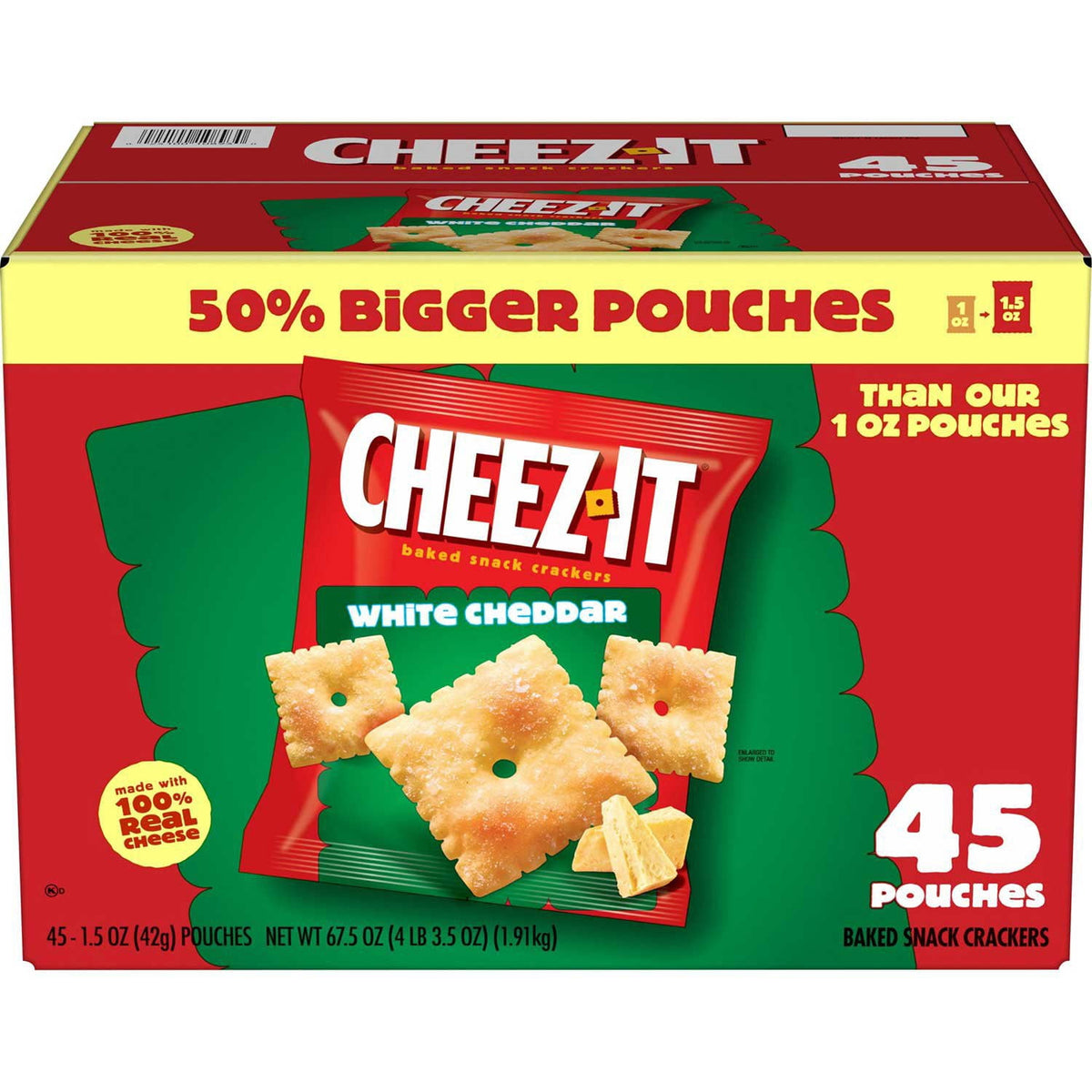 미국직구 Cheez-It Baked Snack 과자 43g / Cheez-It Baked Snack Crackers, White Cheddar, 43g, 45 pk. 1