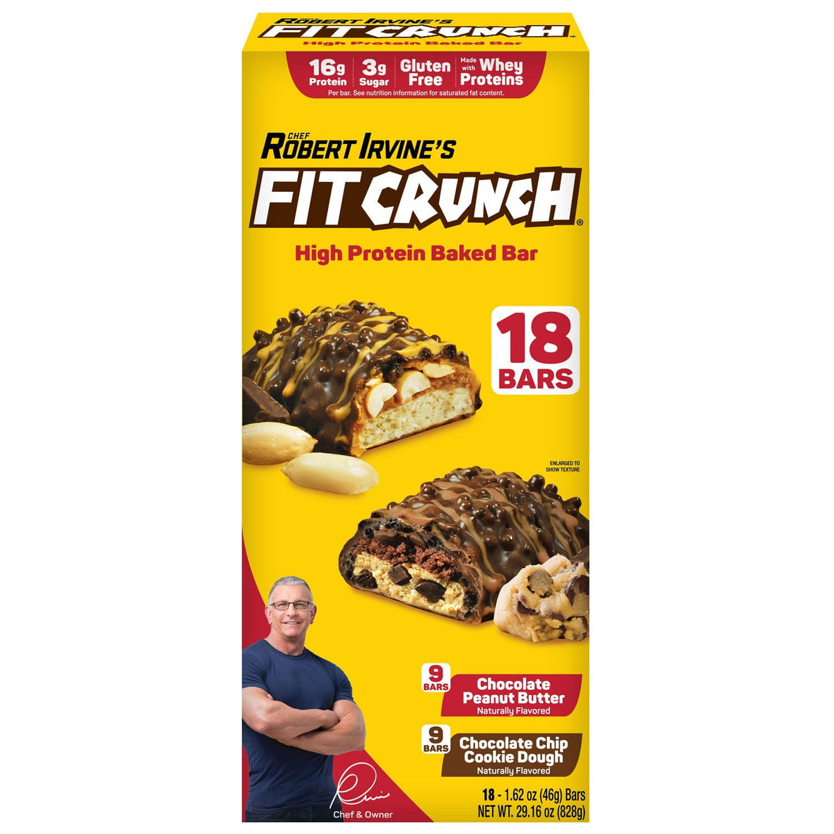 미국직구 Chef Robert Irvine's 46g 18팩 / Chef Robert Irvine's FITCRUNCH High Protein Baked Bars, Variety  1