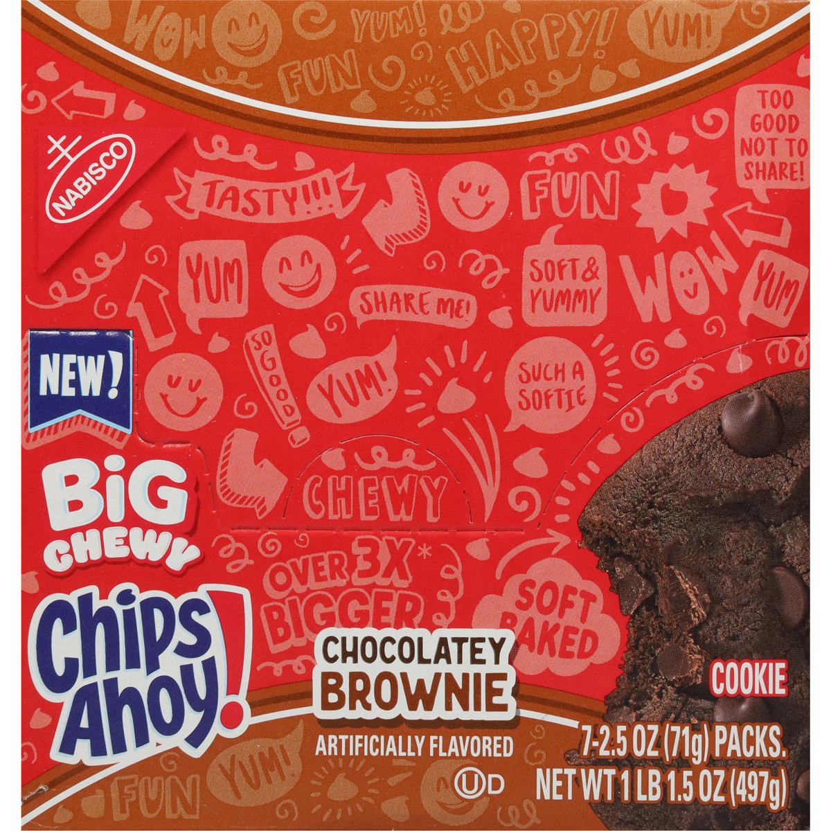 미국직구 CHIPS AHOY CHEWY 과자 496g / CHIPS AHOY! CHEWY BROWNIE BIG COOKIES 496g 1