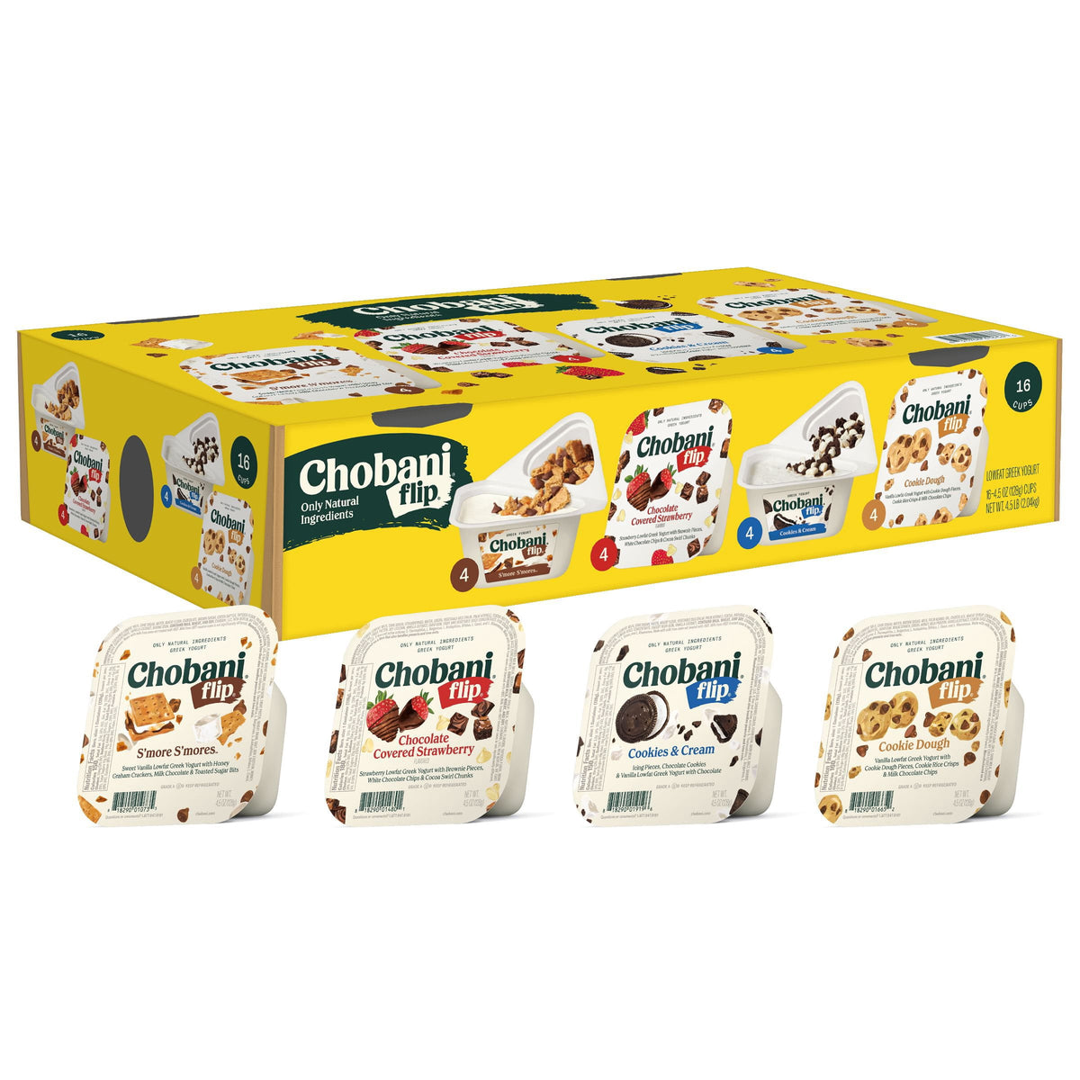 미국직구 Chobani Flip Low-Fat 128g 16팩 / Chobani Flip Low-Fat Greek Yogurt Variety Pack, 128g, 16 ct. 1