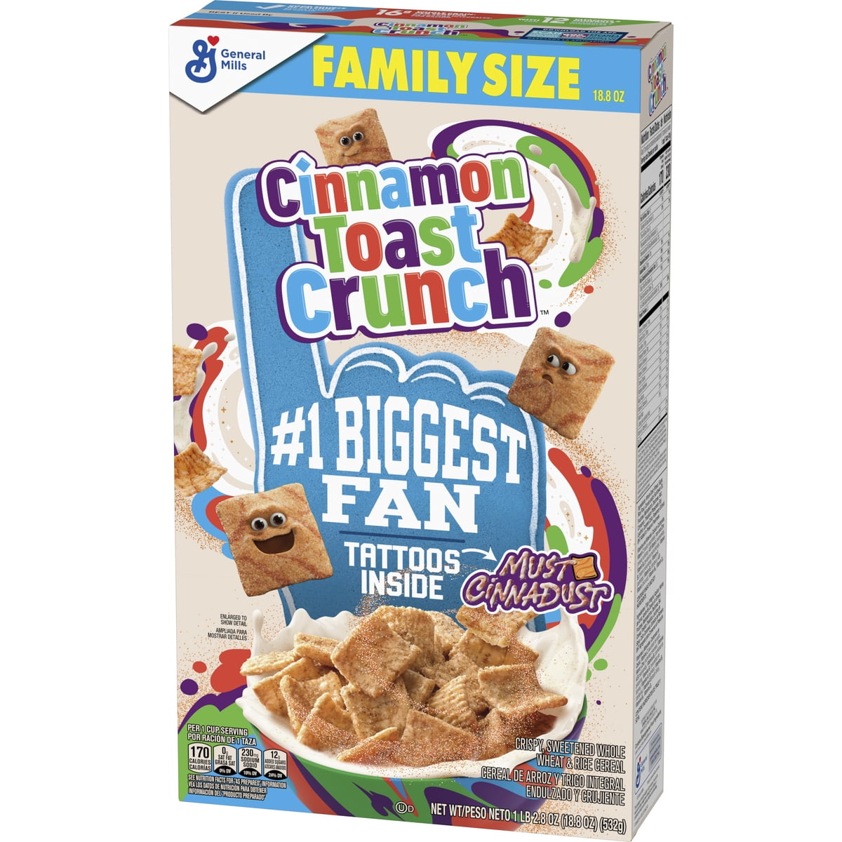 미국직구 Cinnamon Toast Crunch 533g 2팩 / Cinnamon Toast Crunch Breakfast Cereal, Crispy Cinnamon Cereal, 1
