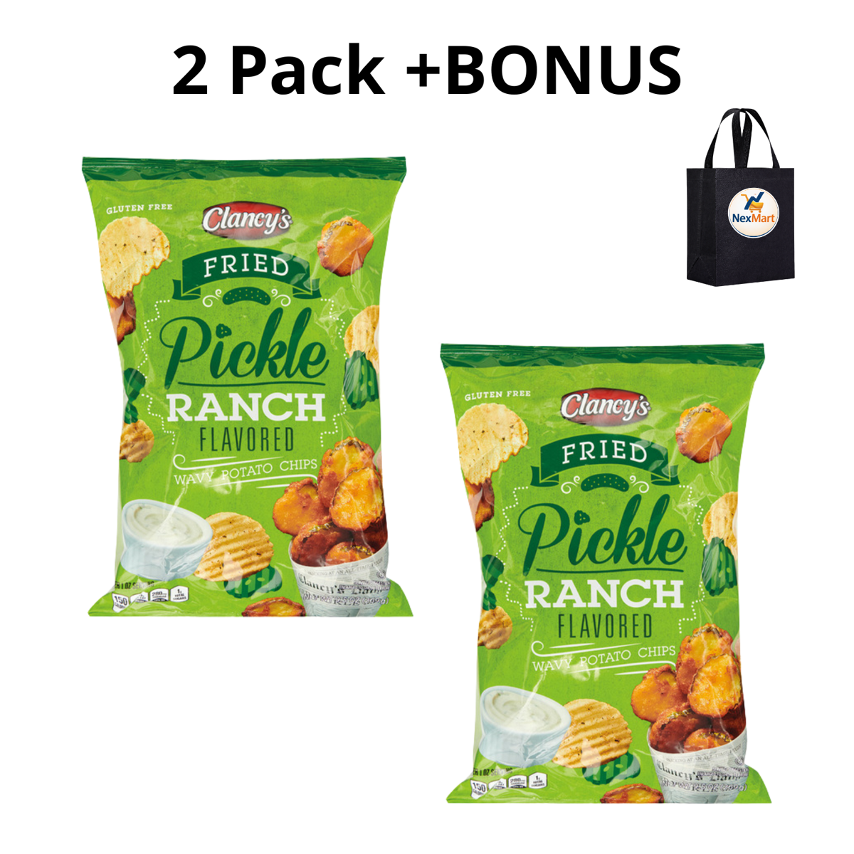 미국직구 Clancy's Fried Pickle 269g 2팩 / Clancy's Fried Pickle Ranch Potato Chips 269g , 2 Pack + Bonus 1