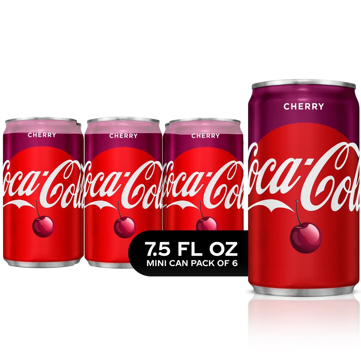 미국직구 Coca-Cola Cherry Mini 222ml / Coca-Cola Cherry Mini Soda Pop Soft Drink, 222ml, 6 Cans-Pack Of  1