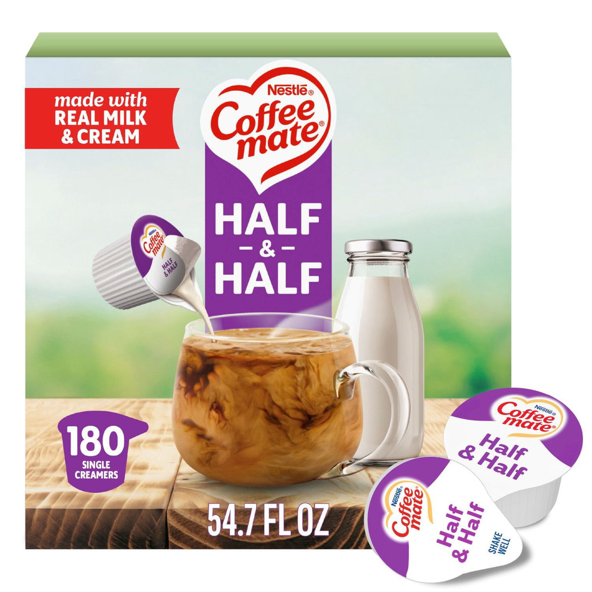 미국직구 Coffee mate Half 커피 9ml 180팩 / Coffee mate Half & Half Liquid Creamer Singles, 9ml, 180 ct. 1