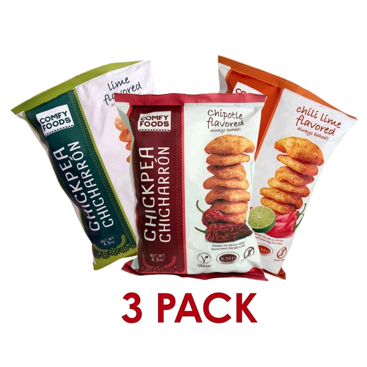 미국직구 Comfy Foods Chickpea 128g 3팩 / Comfy Foods Chickpea Chicharron Variety Pack, Baked Chickpea Chi 1