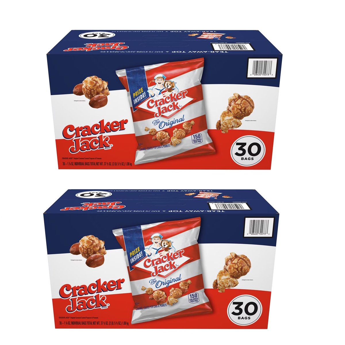미국직구 Cracker Jack 견과 35g 2팩 / Cracker Jack Original Caramel Coated Popcorn and Peanuts 35g, 30 count 1