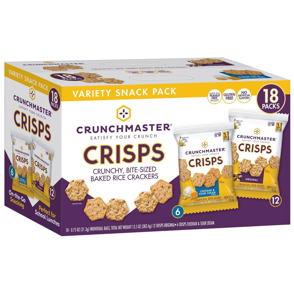 미국직구 Crunchmaster Crackers 과자 21g / Crunchmaster Crackers Variety Snack Pack, 21g,, 18 pk. 1