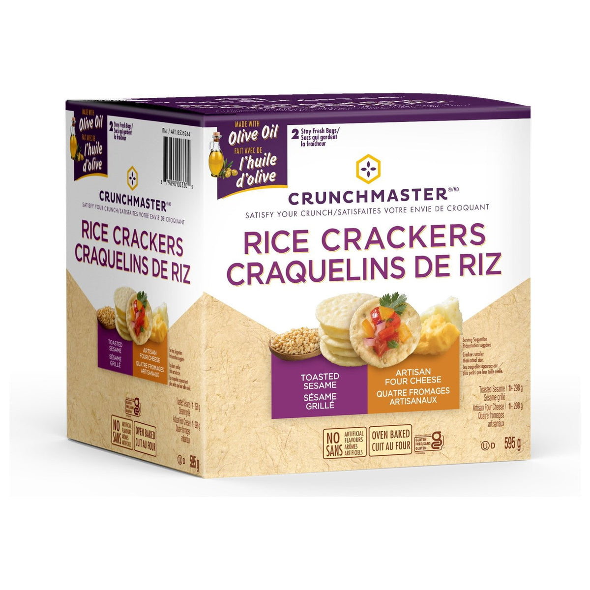 미국직구 Crunchmaster 과자 595g / Crunchmaster Variety Pack Rice Crackers, 595g, 2 pk. 1