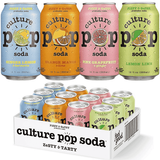 미국직구 Culture Pop Soda 유산균 355ml 12팩 / Culture Pop Soda Sparkling Probiotic Drink, Zesty & Tarty Vari 1