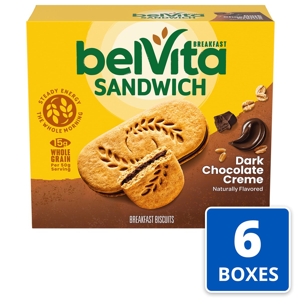 미국직구 3x Belvita Breakfast 초콜릿 6g / 3x | Belvita Breakfast Bar Biscuit Sandwiches, Dark Cho 3