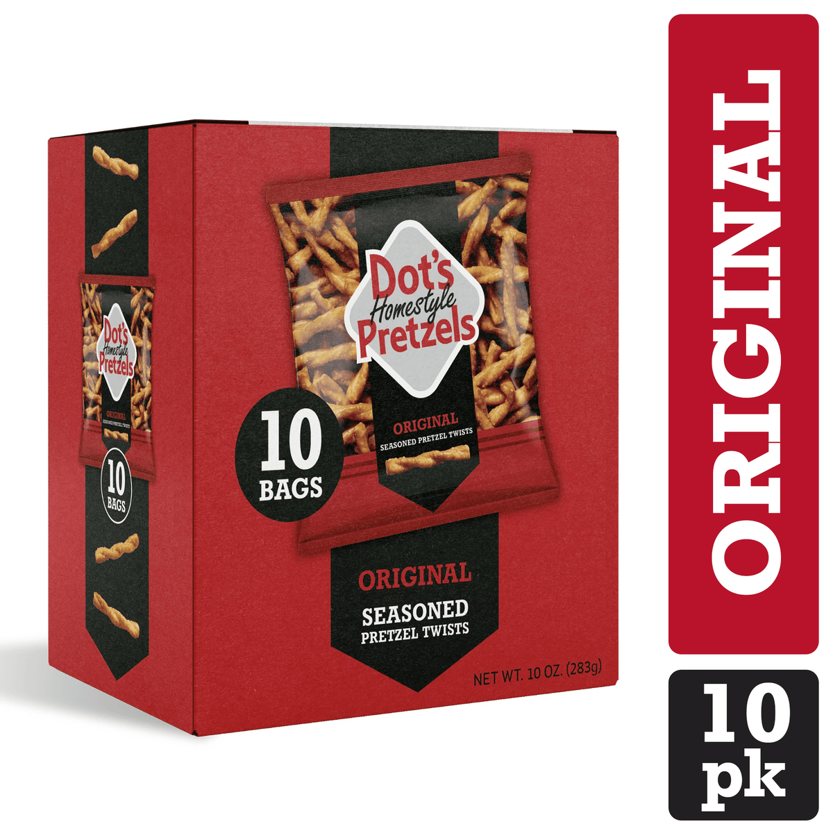 미국직구 닷츠 Homestyle Pretzels Original Seasoned Pretzel Twists Bags, 1 oz (10 Count)