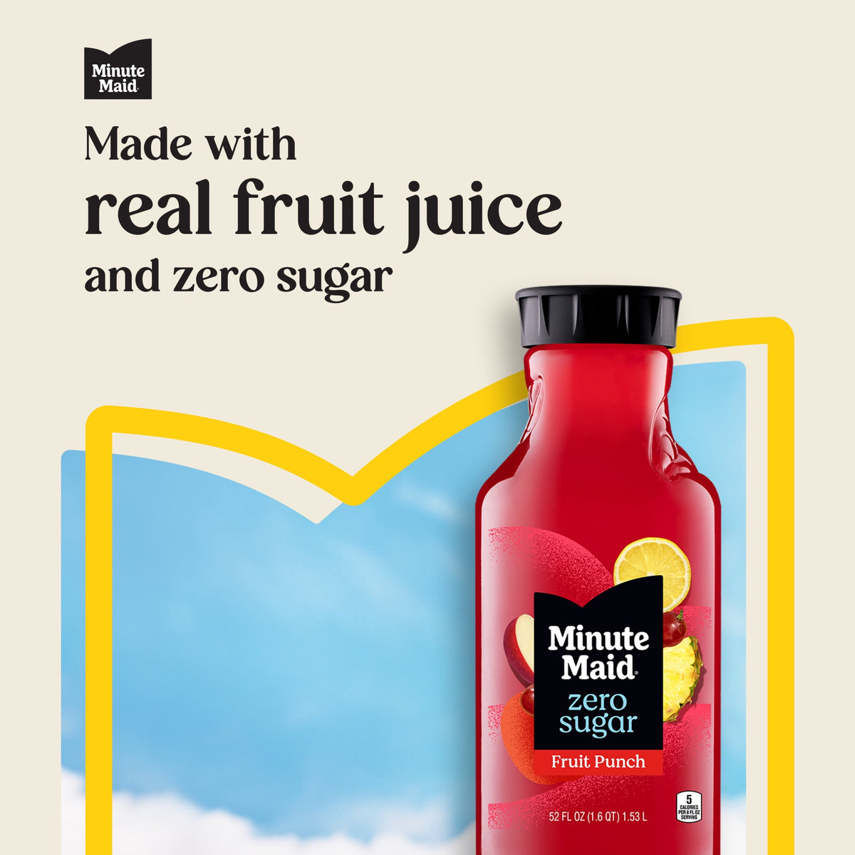 미국직구 미닛메이드 Zero Sugar Fruit Punch Juice Drink Bottle, 52 fl oz